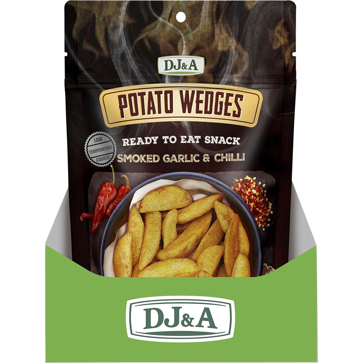 DJ&A Potato Wedges Smoked Garlic & Chilli 9x100g - Cutprice Online