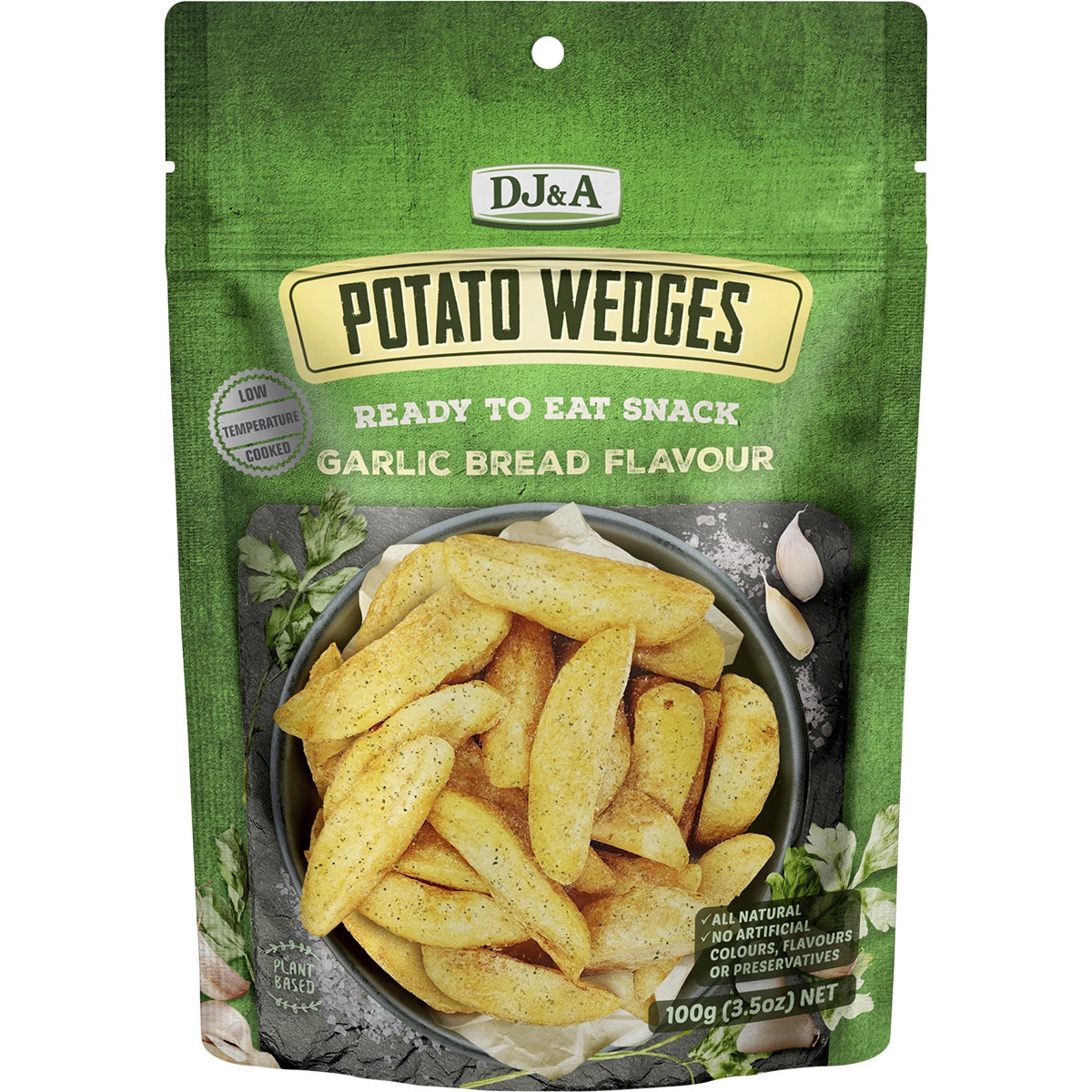 DJ&A Potato Wedges Garlic Bread Flavour 9x100g - Cutprice Online