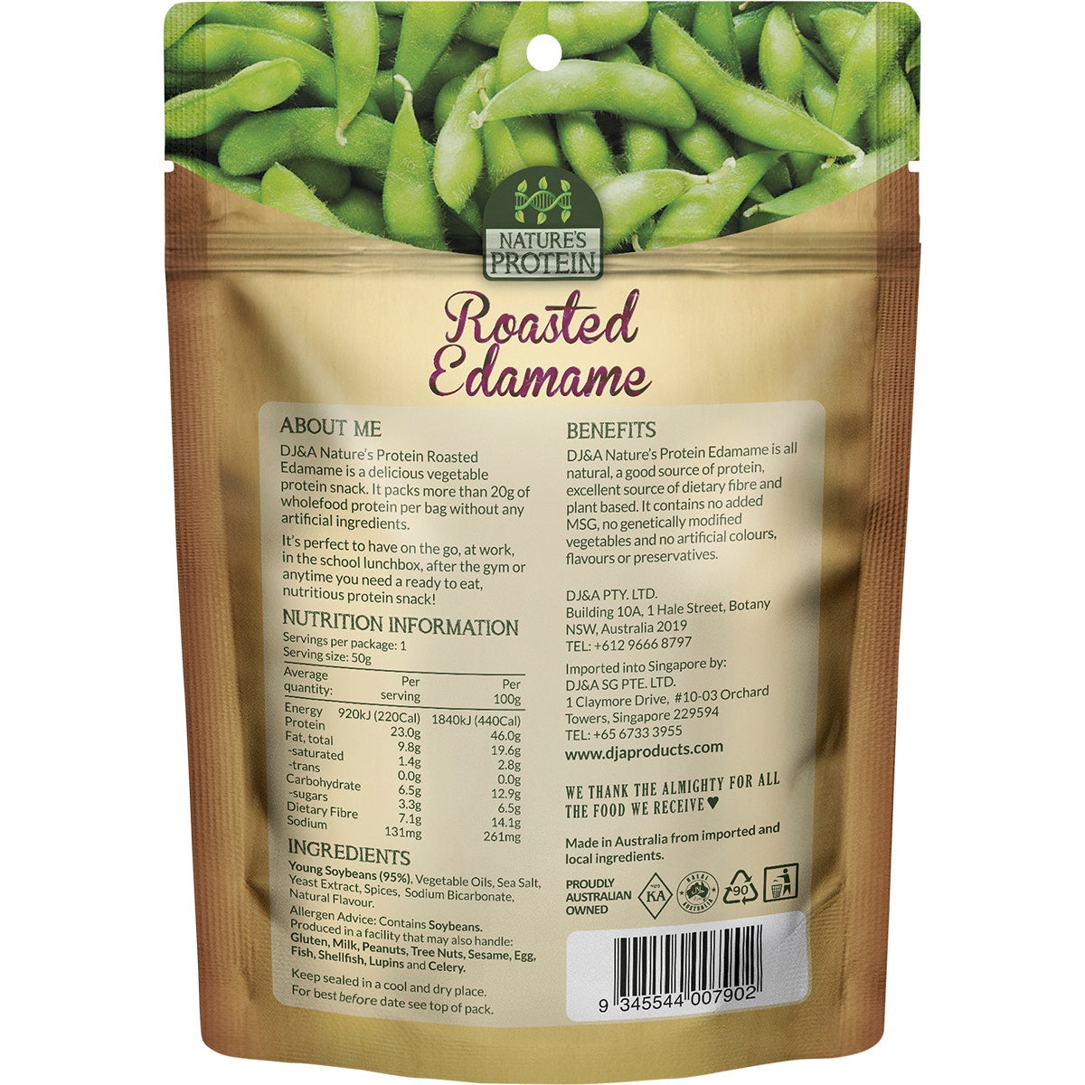 DJ&A Nature's Protein Roasted Edamame 12x50g - Cutprice Online