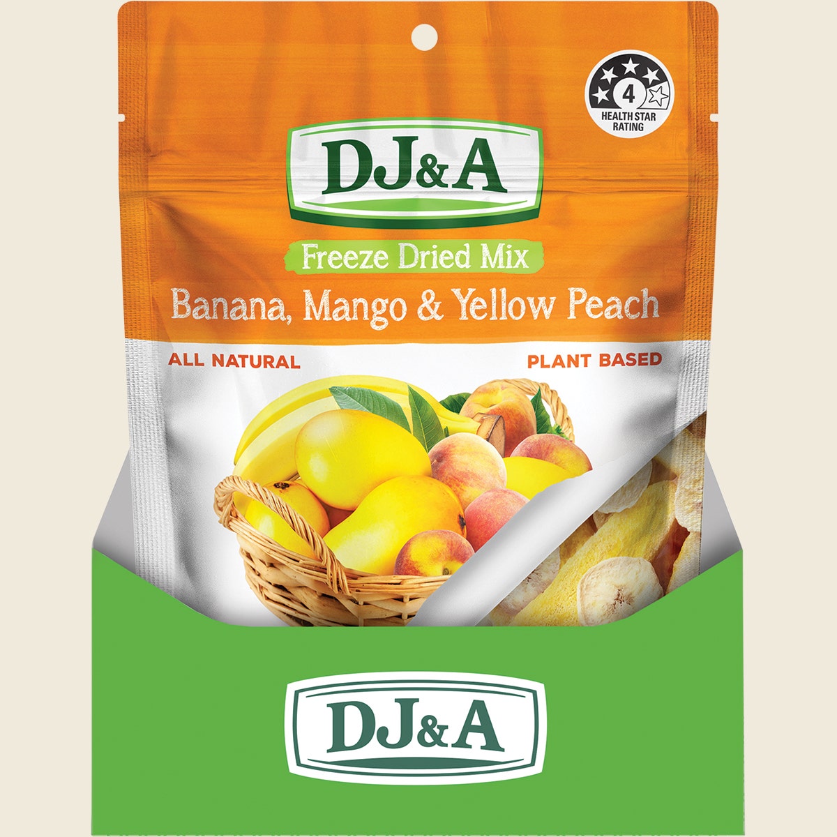 DJ&A Freeze Dried Banana, Mango & Yellow Peach 10x45g