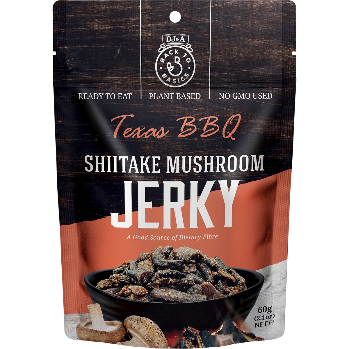 DJ&A Shiitake Mushroom Jerky Texas BBQ 12x60g - Cutprice Online