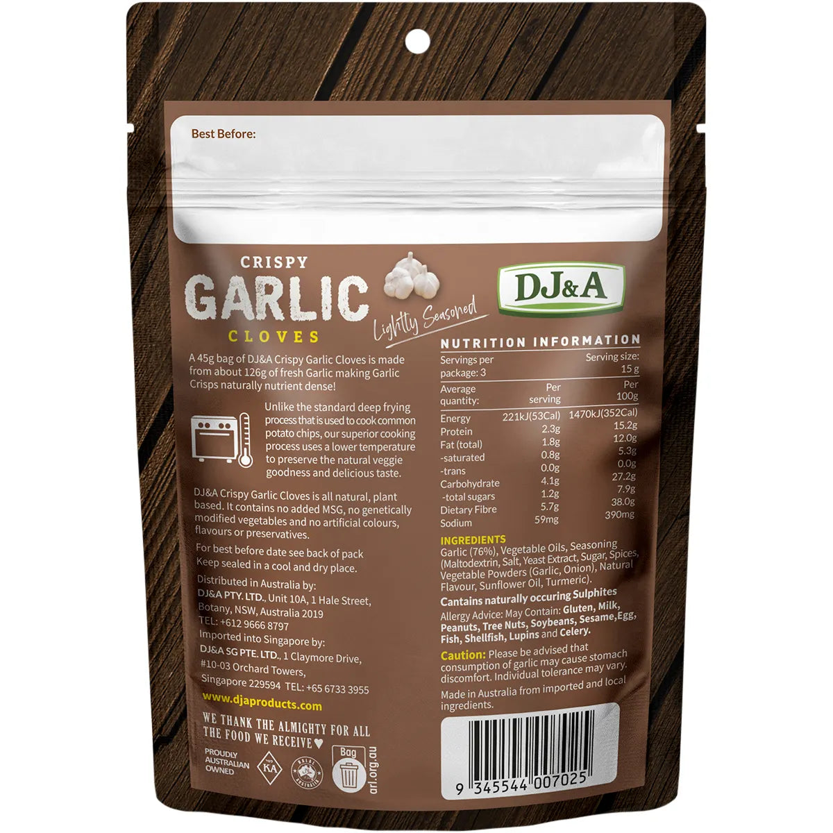 DJ&A Crispy Garlic Cloves 12x45g - Cutprice Online