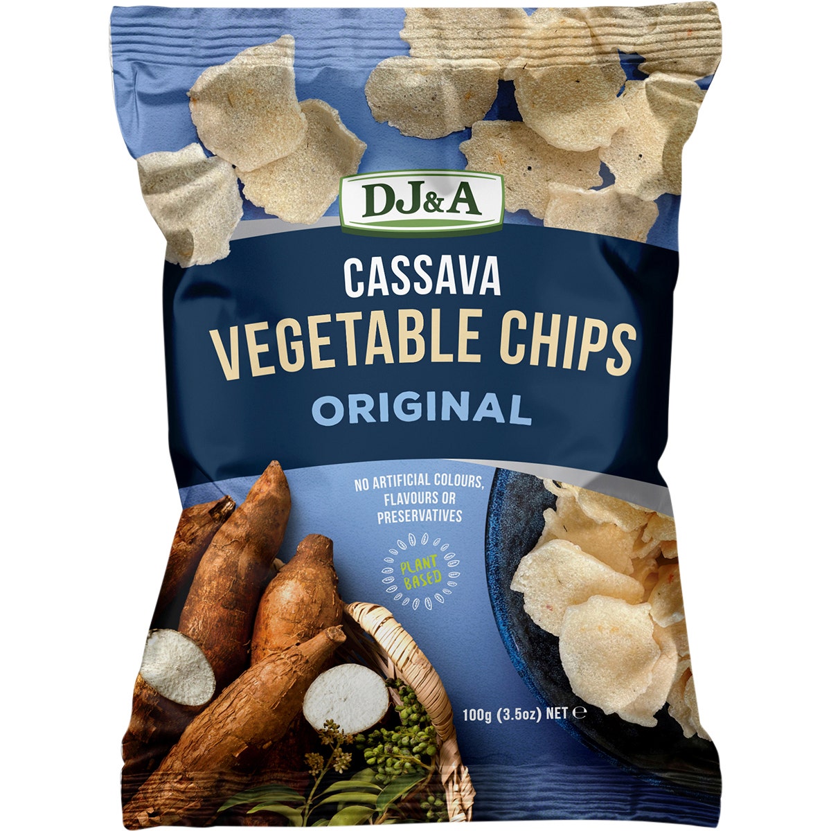 DJ&A Cassava Vegetable Chips Original 5x100g - Cutprice Online