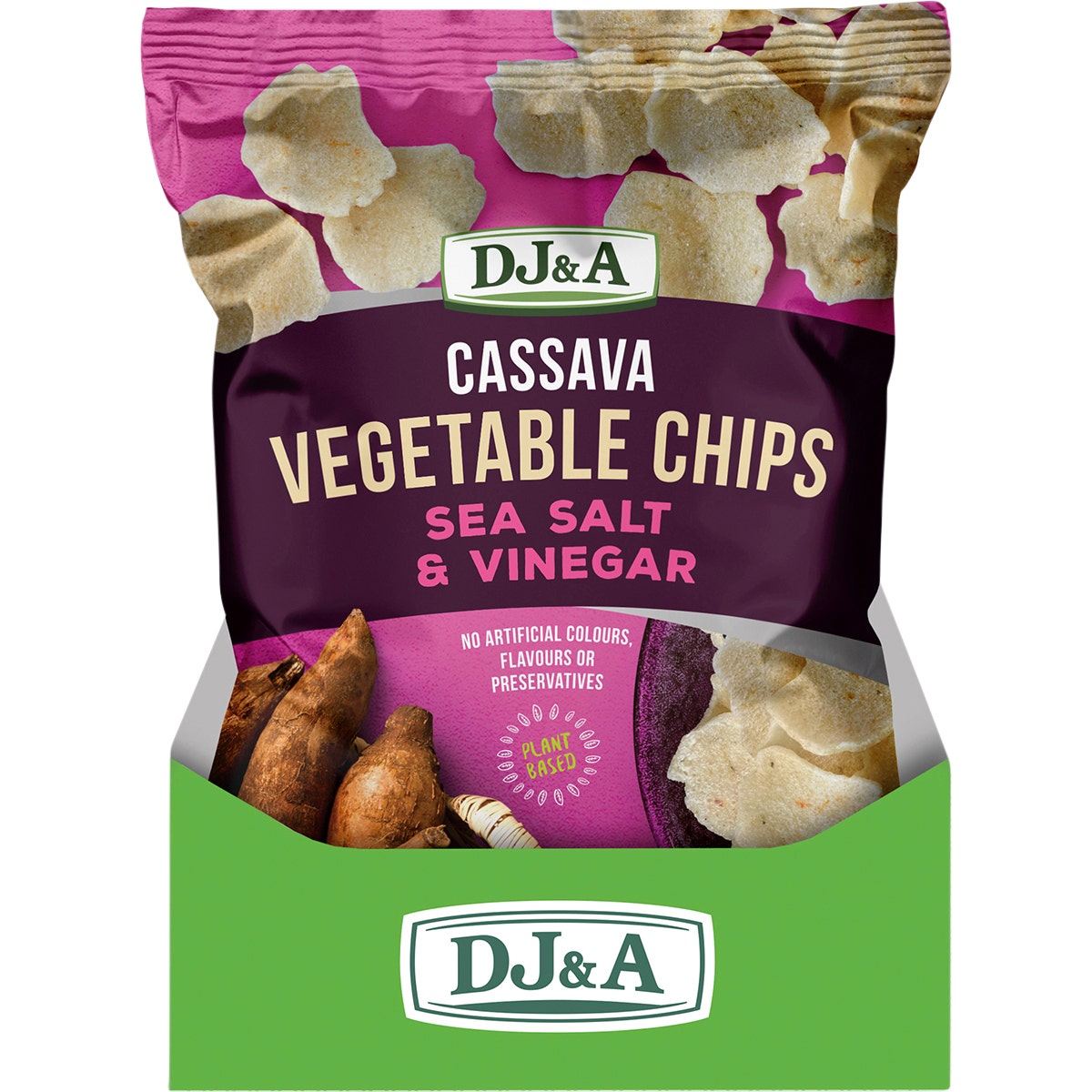 DJ&A Cassava Vegetable Chips Sea Salt & Vinegar 5x100g - Cutprice Online