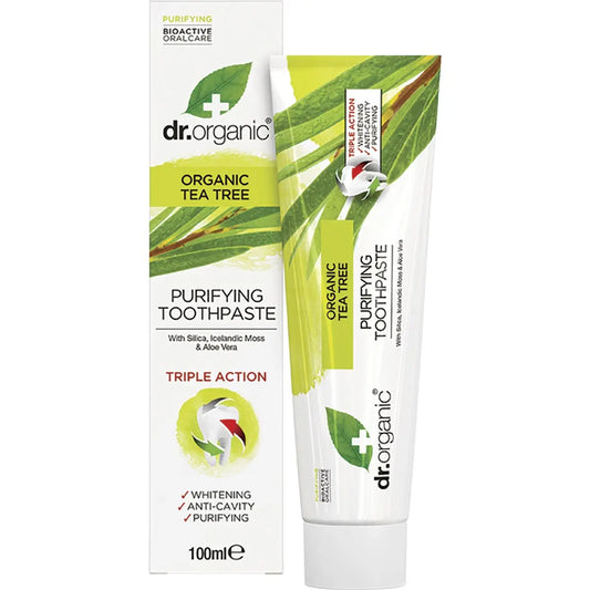 DR ORGANIC Toothpaste (Purifying) Organic Tea Tree 100ml DR ORGANIC