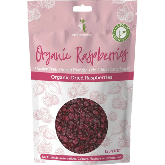 DR SUPERFOODS Dried Raspberries Organic 125g DR SUPERFOODS