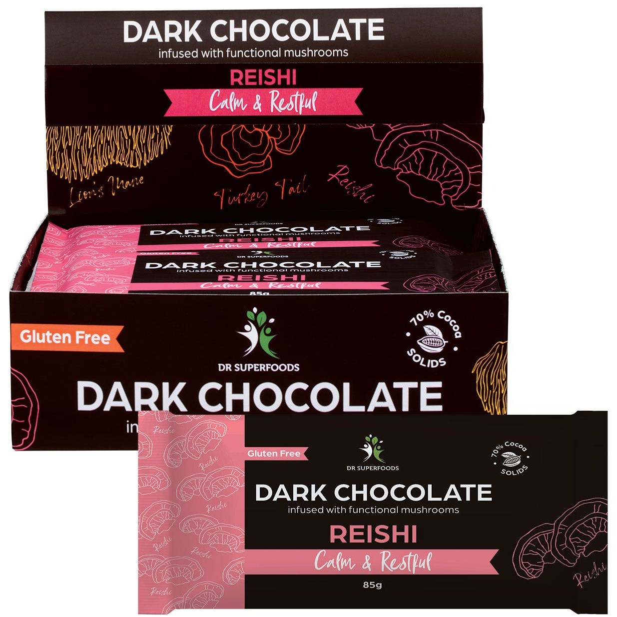 Dr Superfoods Dark Chocolate Bar Calm & Restful 12x85g - Cutprice Online