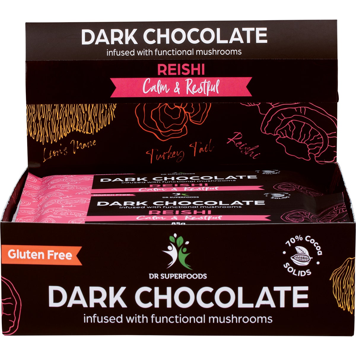 Dr Superfoods Dark Chocolate Bar Calm & Restful 12x85g - Cutprice Online