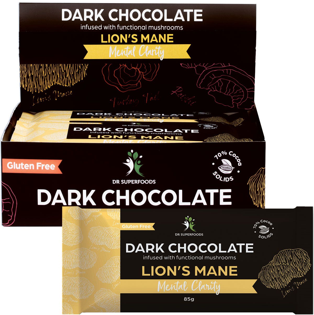 Dr Superfoods Dark Chocolate Bar Mental Clarity 12x85g - Cutprice Online