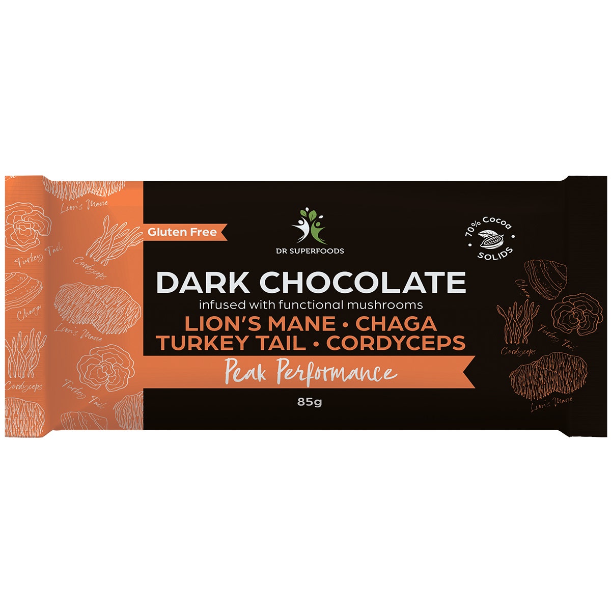 Dr Superfoods Dark Chocolate Bar Peak Performance 12x85g - Cutprice Online