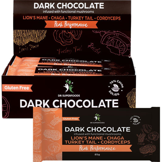 Dr Superfoods Dark Chocolate Bar Peak Performance 12x85g - Cutprice Online