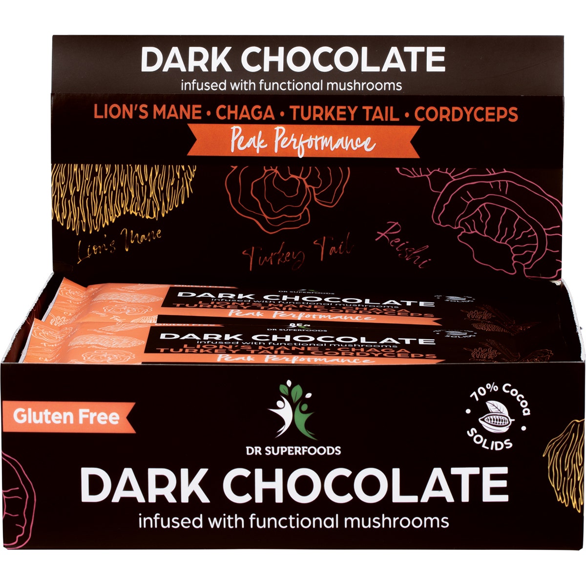 Dr Superfoods Dark Chocolate Bar Peak Performance 12x85g - Cutprice Online