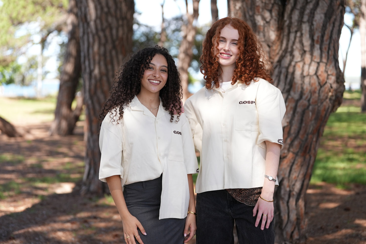 GOSPEL APAREL - BEIGE GRAVE TO GLORY BUTTON UP