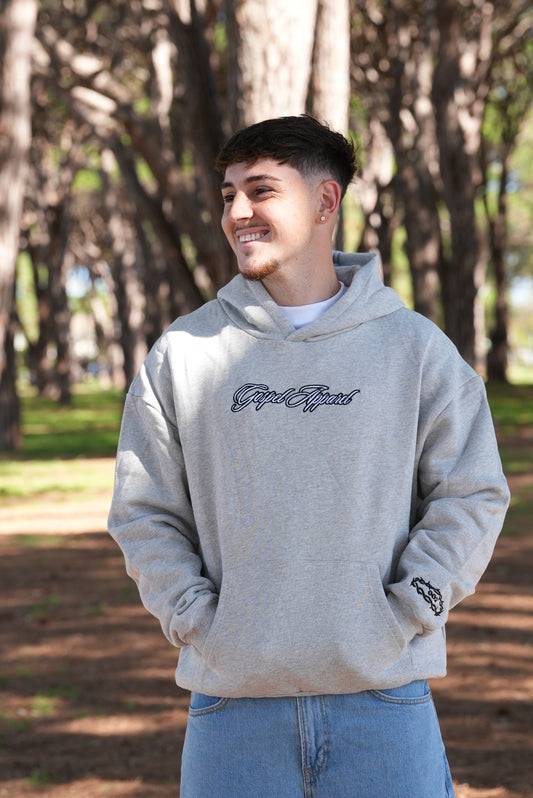 GOSPEL APPAREL - GREY GRAVE TO GLORY HOODIE