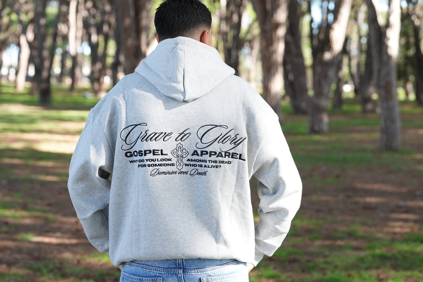 GOSPEL APPAREL - GREY GRAVE TO GLORY HOODIE