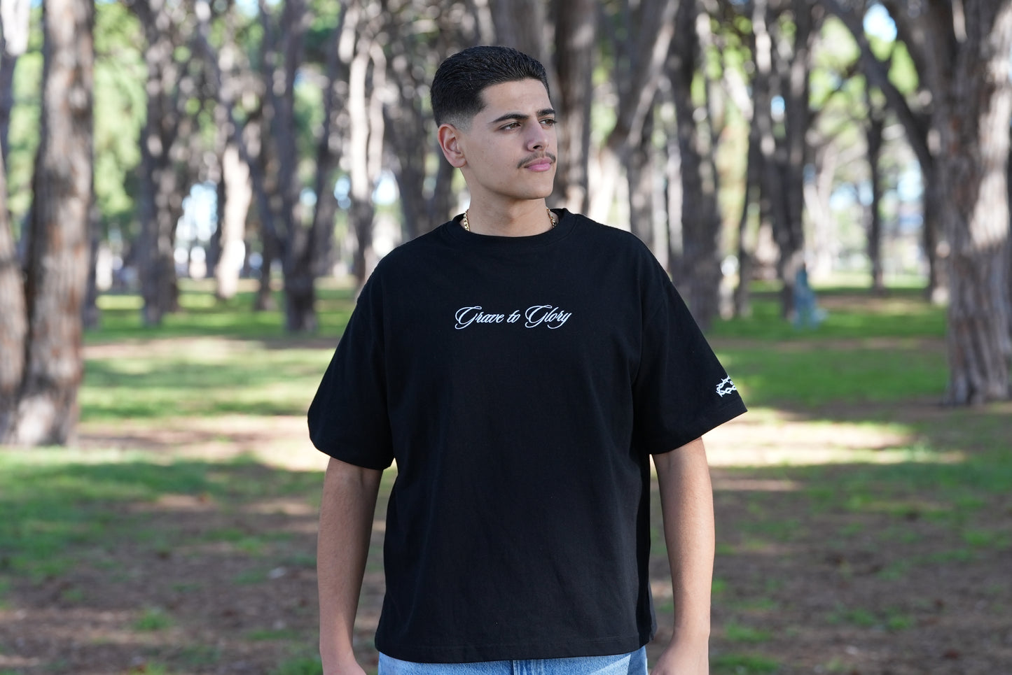 GOSPEL APPAREL - BLACK GRAVE TO GLORY BOXY T-SHIRT