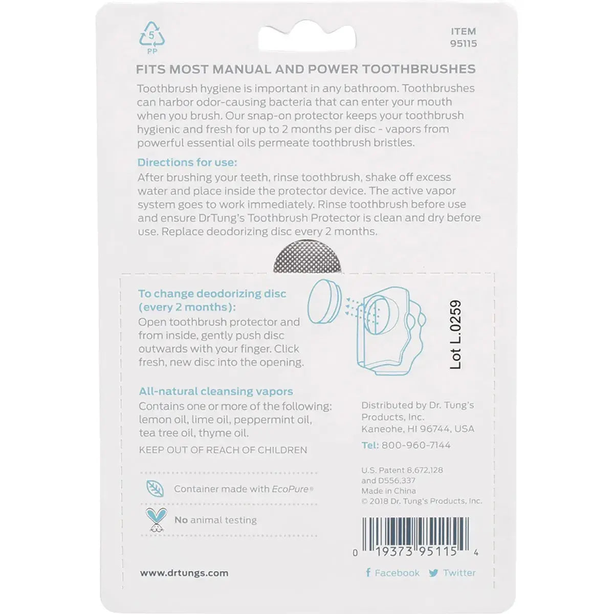 DR TUNG'S Toothbrush Protection Includes 2 Refills 2 DR TUNG