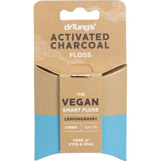 DR TUNG'S Smart Vegan Dental Floss Activated Charcoal & Lemongrass 27m DR TUNG