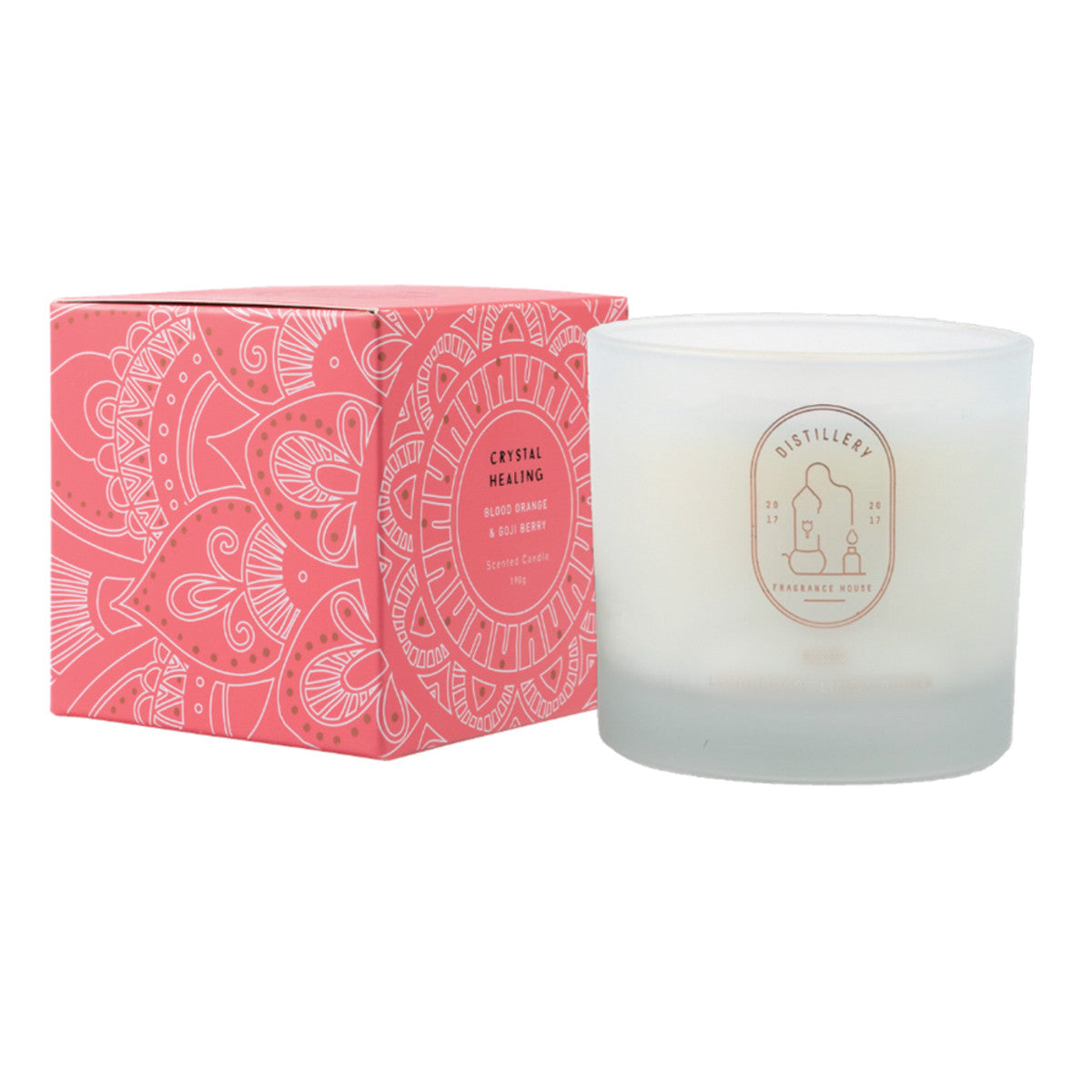Distillery Fragrance House Soy Candle Crystal Healing (Blood Orange & Goji Berry) 190g - Cutprice Online
