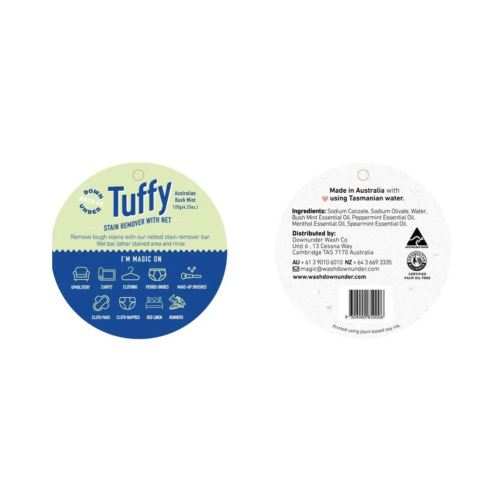 Downunder Wash Co. Tuffy Stain Remover With Net Australian Bush Mint 120g - Cutprice Online