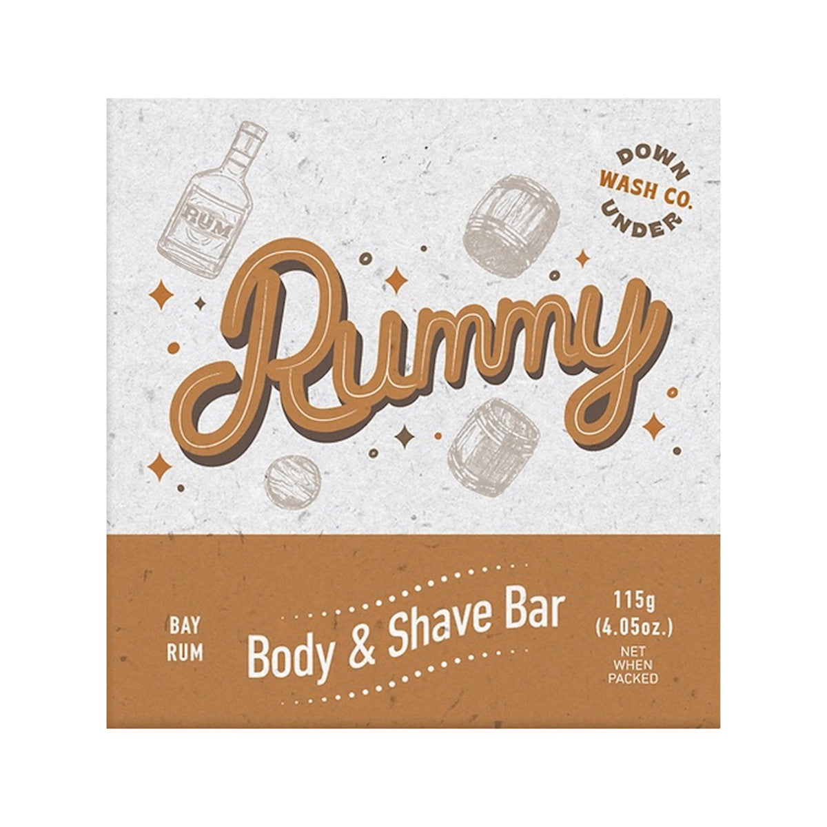 Downunder Wash Co. Rummy Body & Shave Bar Bay Rum 115g DOWNUNDER WASH CO.