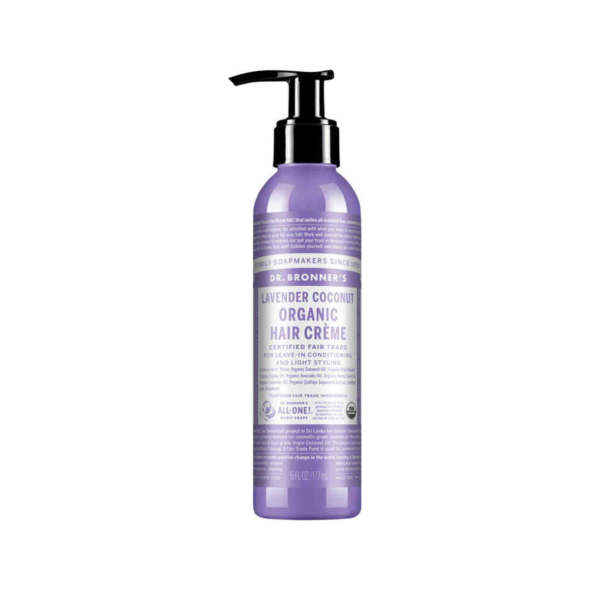 Dr. Bronner's Organic Hair Creme Lavender Coconut 177ml DR. BRONNER'S