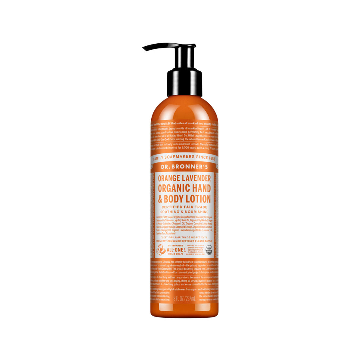 Dr. Bronner's Organic Hand & Body Lotion Orange Lavender 237ml DR. BRONNER'S
