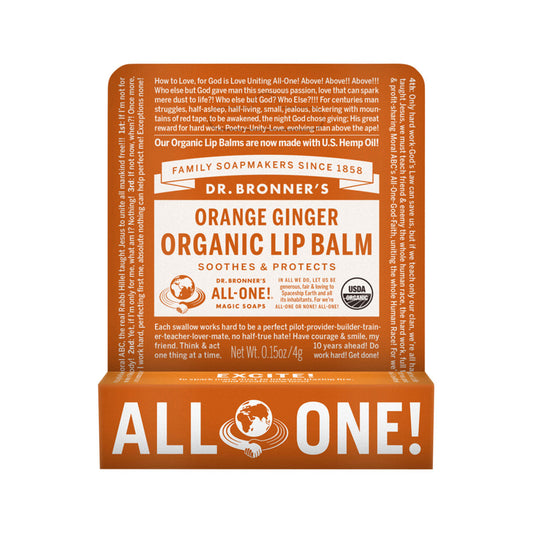 Dr. Bronner's Organic Lip Balm Orange Ginger 4g - Cutprice Online