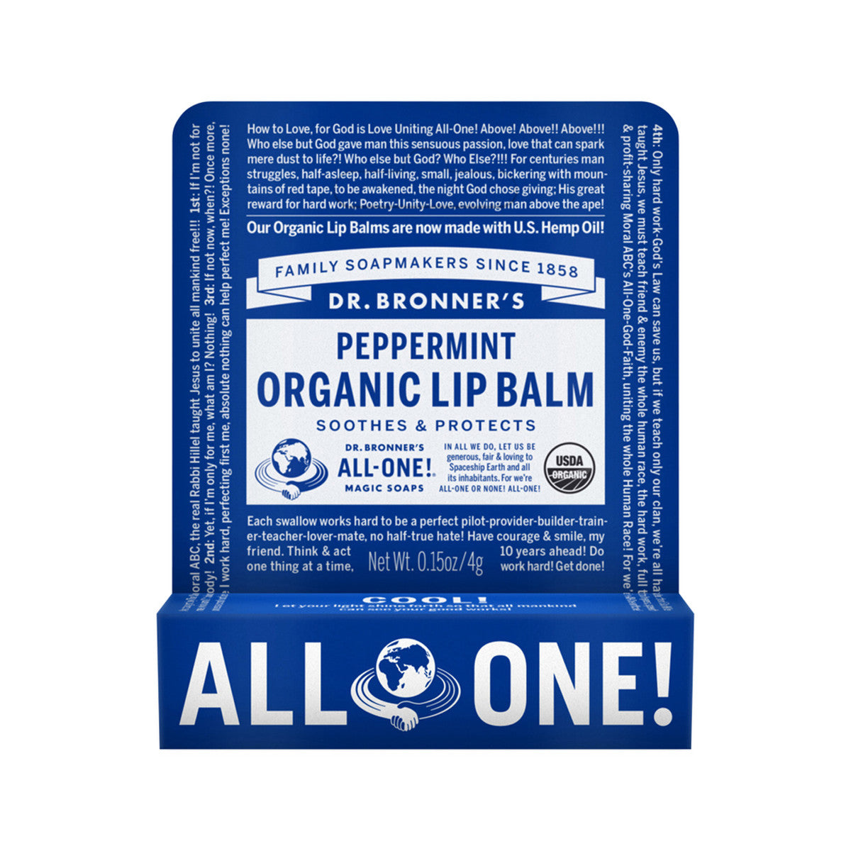 Dr. Bronner's Organic Lip Balm Peppermint 4g - Cutprice Online