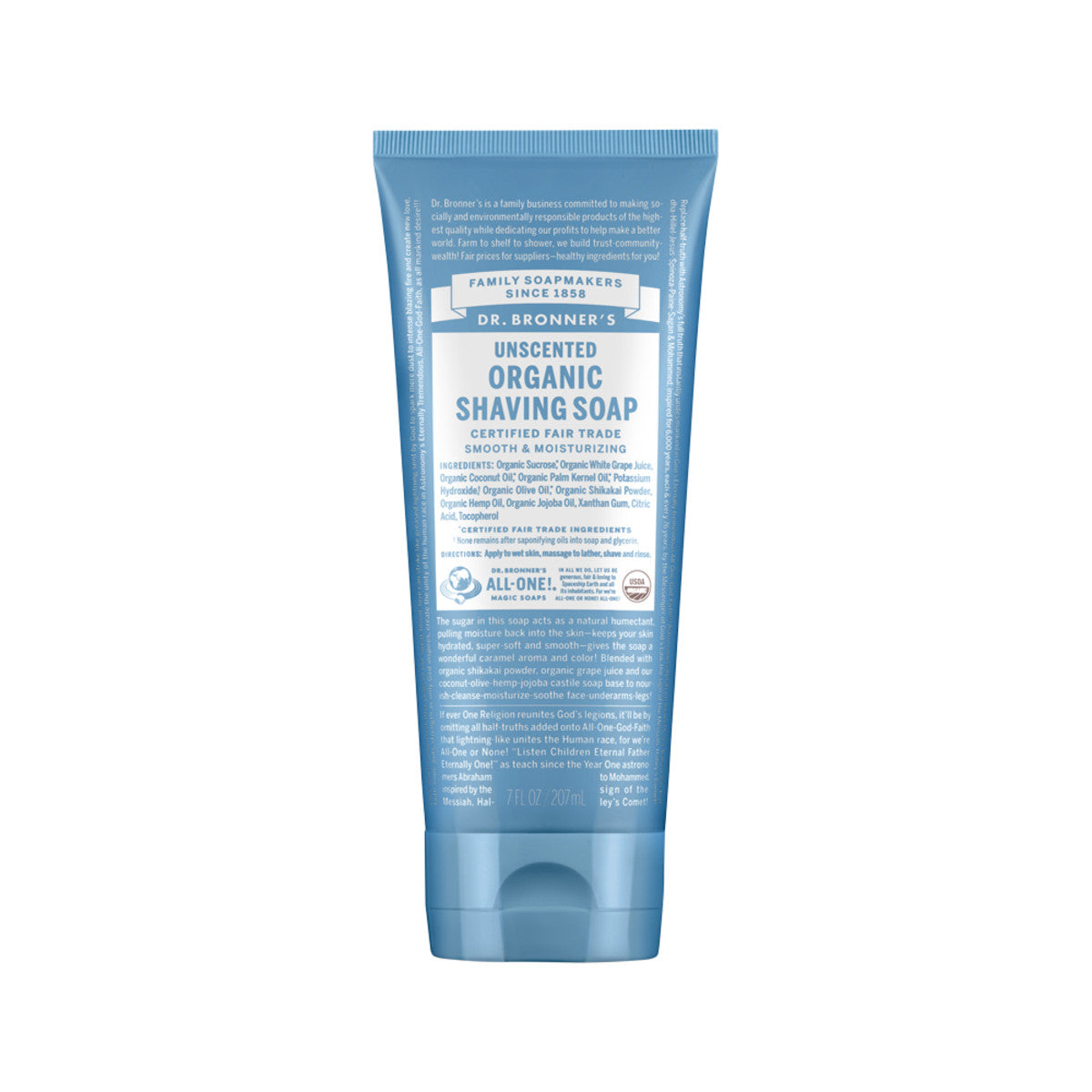 Dr. Bronner's Organic Shaving Soap Unscented 207ml - Cutprice Online