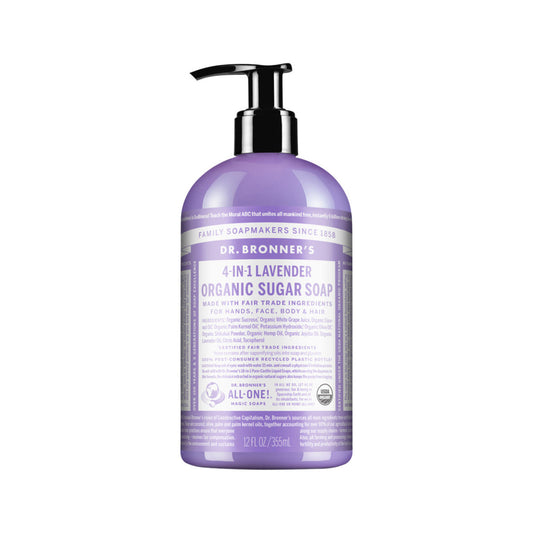 Dr. Bronner's Organic Sugar Soap  4-in-1 Lavender (pump) 355ml - Cutprice Online