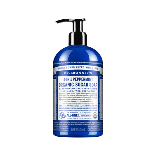 Dr. Bronner's Organic Sugar Soap 4-in-1 Peppermint (pump) 355ml - Cutprice Online