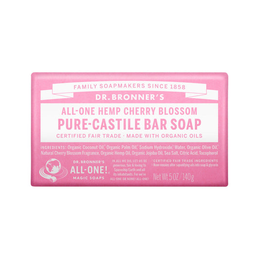 Dr. Bronner's Pure-Castile Bar Soap (Hemp All-One) Cherry Blossom 140g - Cutprice Online