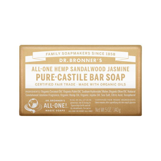Dr. Bronner's Pure-Castile Bar Soap (Hemp All-One) Sandalwood Jasmine 140g - Cutprice Online