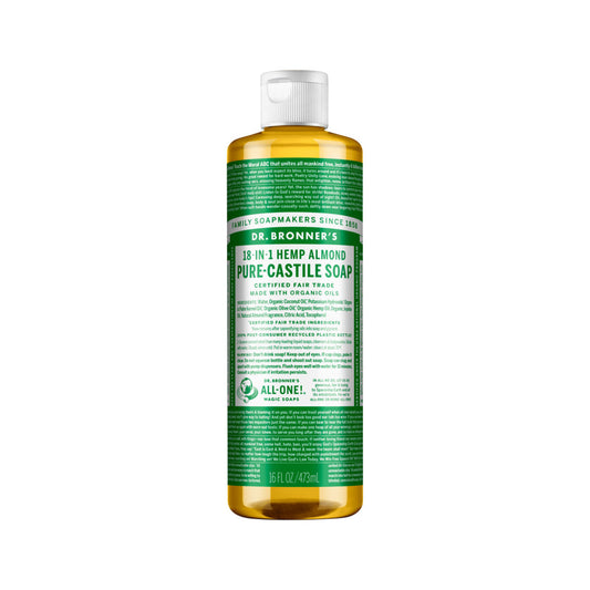 Dr. Bronner's Pure-Castile Soap Liquid (Hemp 18-in-1) Almond 473ml - Cutprice Online