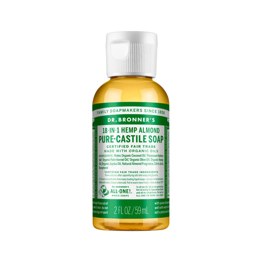 Dr. Bronner's Pure-Castile Soap Liquid (Hemp 18-in-1) Almond 59ml - Cutprice Online