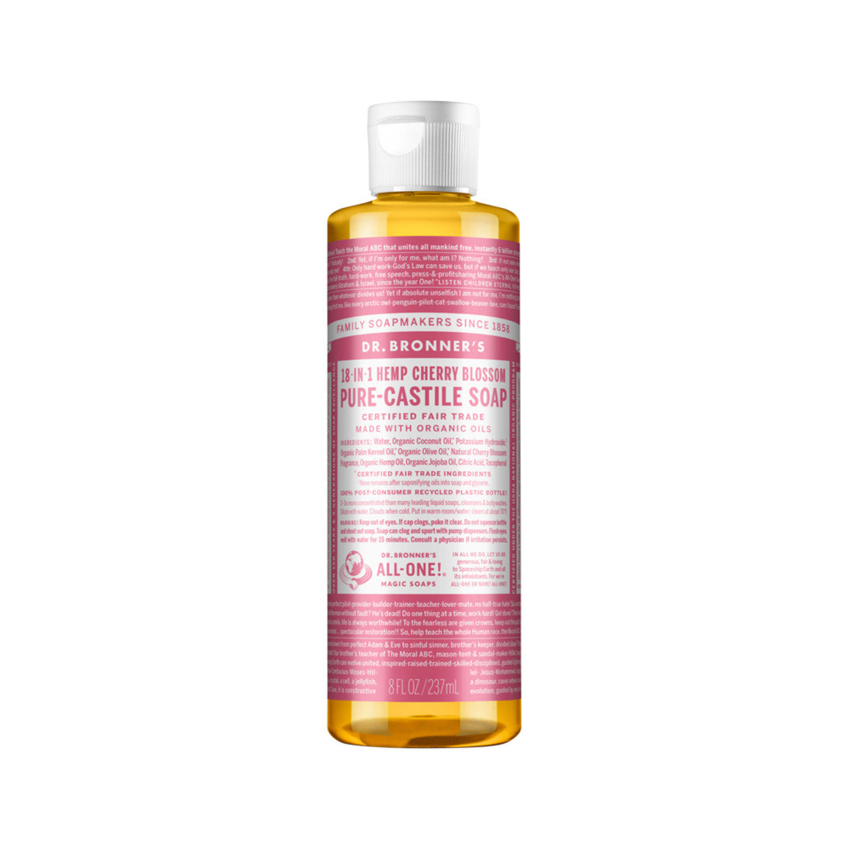 Dr. Bronner's Pure-Castile Soap Liquid (Hemp 18-in-1) Cherry Blossom 237ml - Cutprice Online