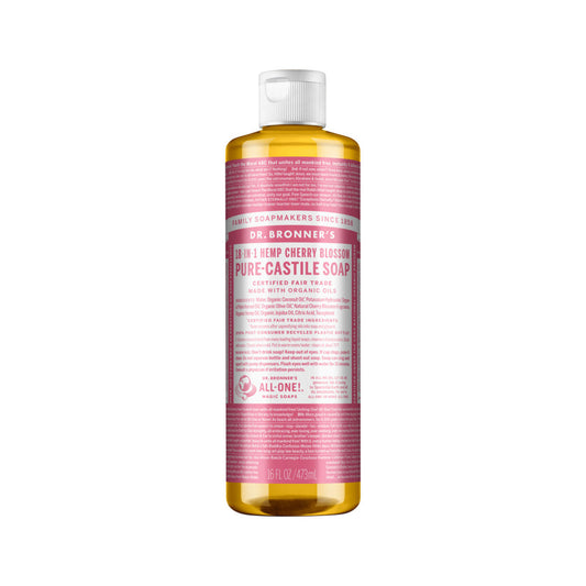 Dr. Bronner's Pure-Castile Soap Liquid (Hemp 18-in-1) Cherry Blossom 473ml - Cutprice Online