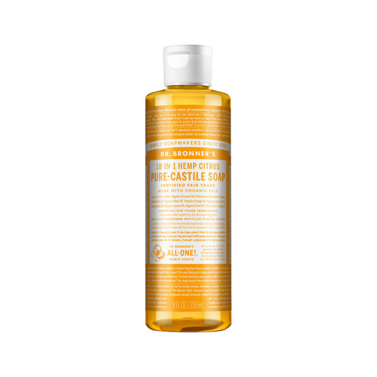 Dr. Bronner's Pure-Castile Soap Liquid (Hemp 18-in-1) Citrus 237ml - Cutprice Online