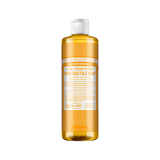 Dr. Bronner's Pure-Castile Soap Liquid (Hemp 18-in-1) Citrus 473ml - Cutprice Online