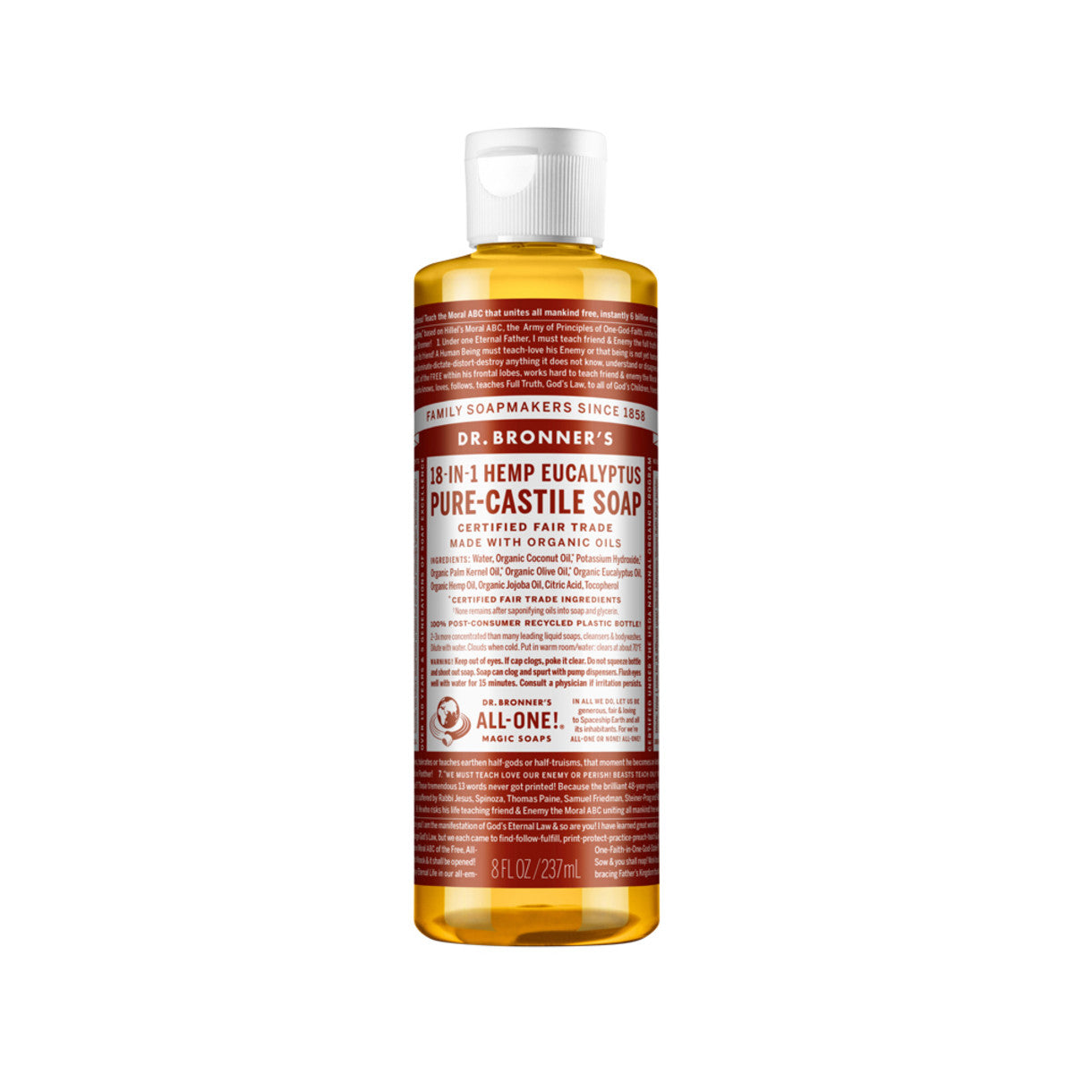 Dr. Bronner's Pure-Castile Soap Liquid (Hemp 18-in-1) Eucalyptus 237ml - Cutprice Online