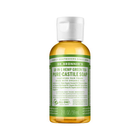 Dr. Bronner's Pure-Castile Soap Liquid (Hemp 18-in-1) Green Tea 59ml - Cutprice Online
