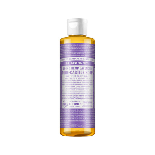 Dr. Bronner's Pure-Castile Soap Liquid (Hemp 18-in-1) Lavender 237ml - Cutprice Online