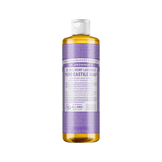 Dr. Bronner's Pure-Castile Soap Liquid (Hemp 18-in-1) Lavender 473ml - Cutprice Online