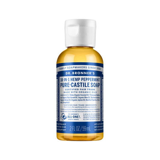 Dr. Bronner's Pure-Castile Soap Liquid (Hemp 18-in-1) Peppermint 59ml - Cutprice Online