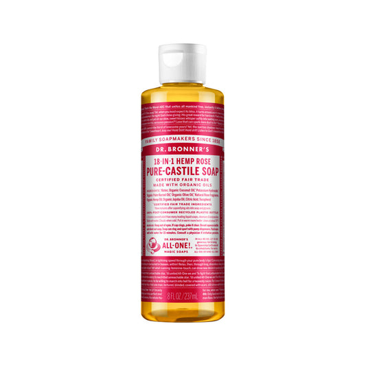 Dr. Bronner's Pure-Castile Soap Liquid (Hemp 18-in-1) Rose 237ml - Cutprice Online