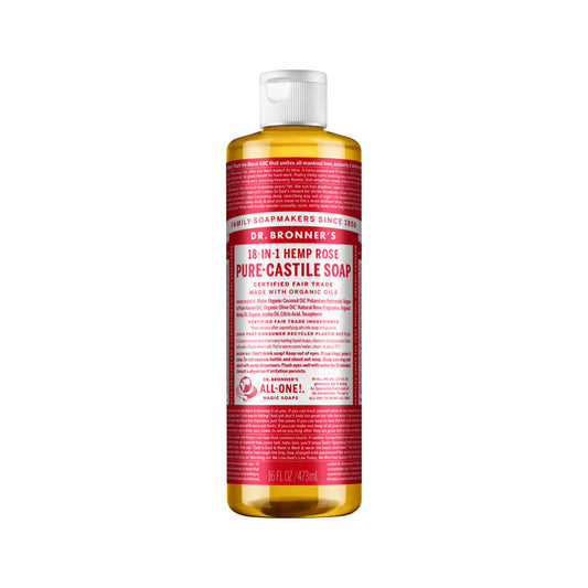 Dr. Bronner's Pure-Castile Soap Liquid (Hemp 18-in-1) Rose 473ml - Cutprice Online