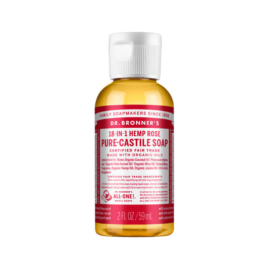 Dr. Bronner's Pure-Castile Soap Liquid (Hemp 18-in-1) Rose 59ml - Cutprice Online