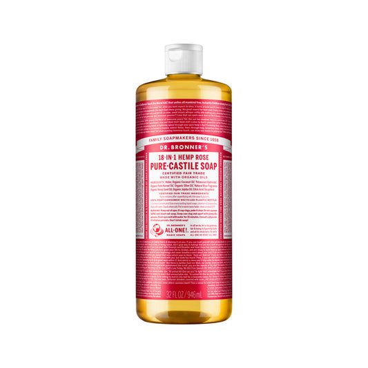 Dr. Bronner's Pure-Castile Soap Liquid (Hemp 18-in-1) Rose 946ml - Cutprice Online