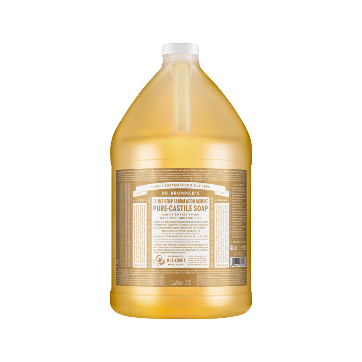 Dr. Bronner's Pure-Castile Soap Liquid (Hemp 18-in-1) Sandalwood Jasmine 3.78L - Cutprice Online